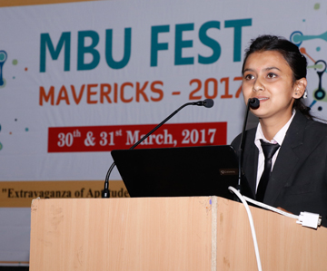 Manav Bharti-professor gupta delievering speech