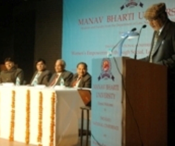 Manav Bharti-guest of honour addressing august gathering