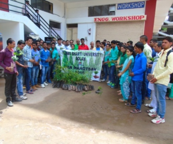 Manav Bharti University-tree plantation in solan